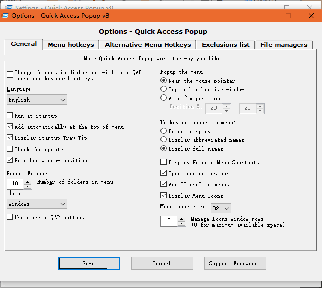 Quick Access Popup 綠色版
