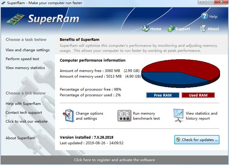 SuperRam(內存管理工具) V7.8.26.2019